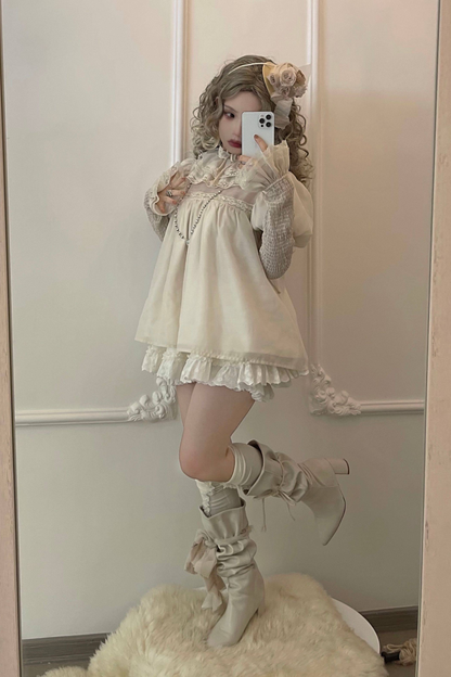 Silk Cotton Ruffle Collar Blouse + Sleeves