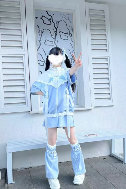 Aqua Angelic Subculture Hoodie Jacket + Pants + Leg Cover