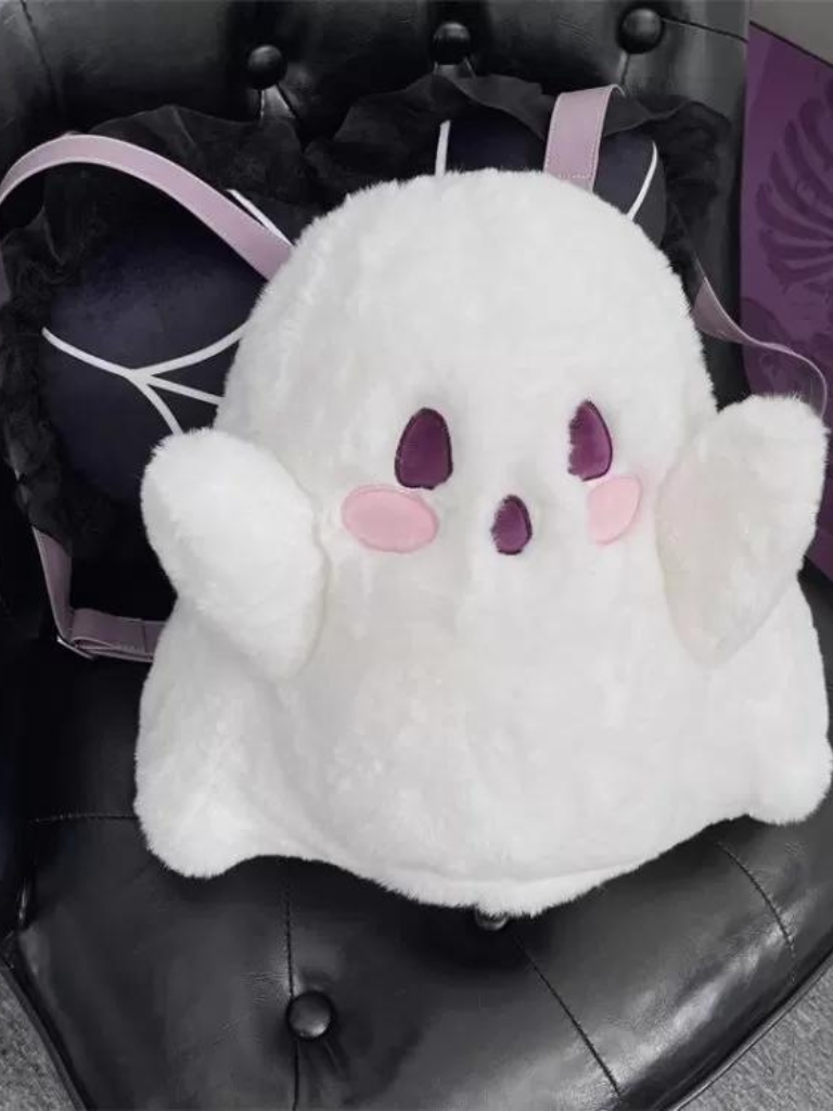 Fluffy White Ghost Backpack