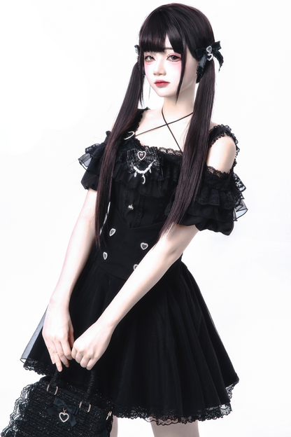 [pre-order] Jirai Off Shoulder Top + Flare Skirt + Ribbon