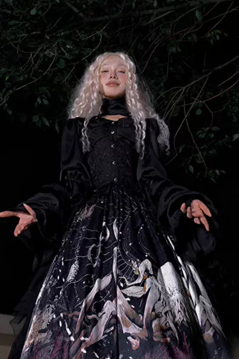 Cthulhu Gothic Dark Lolita Shirt + Skirt + Tail + Corset