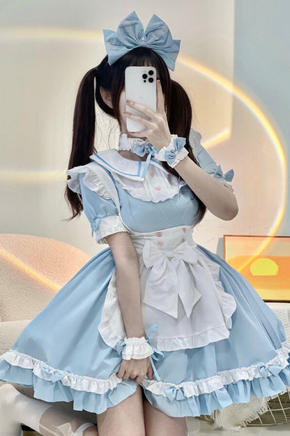 And Blue Lolita Maid Dress
