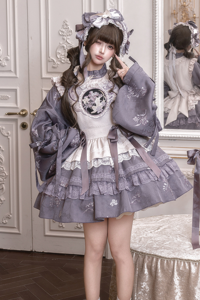 Chinese-style Ruffle Dress + Vest + Headband