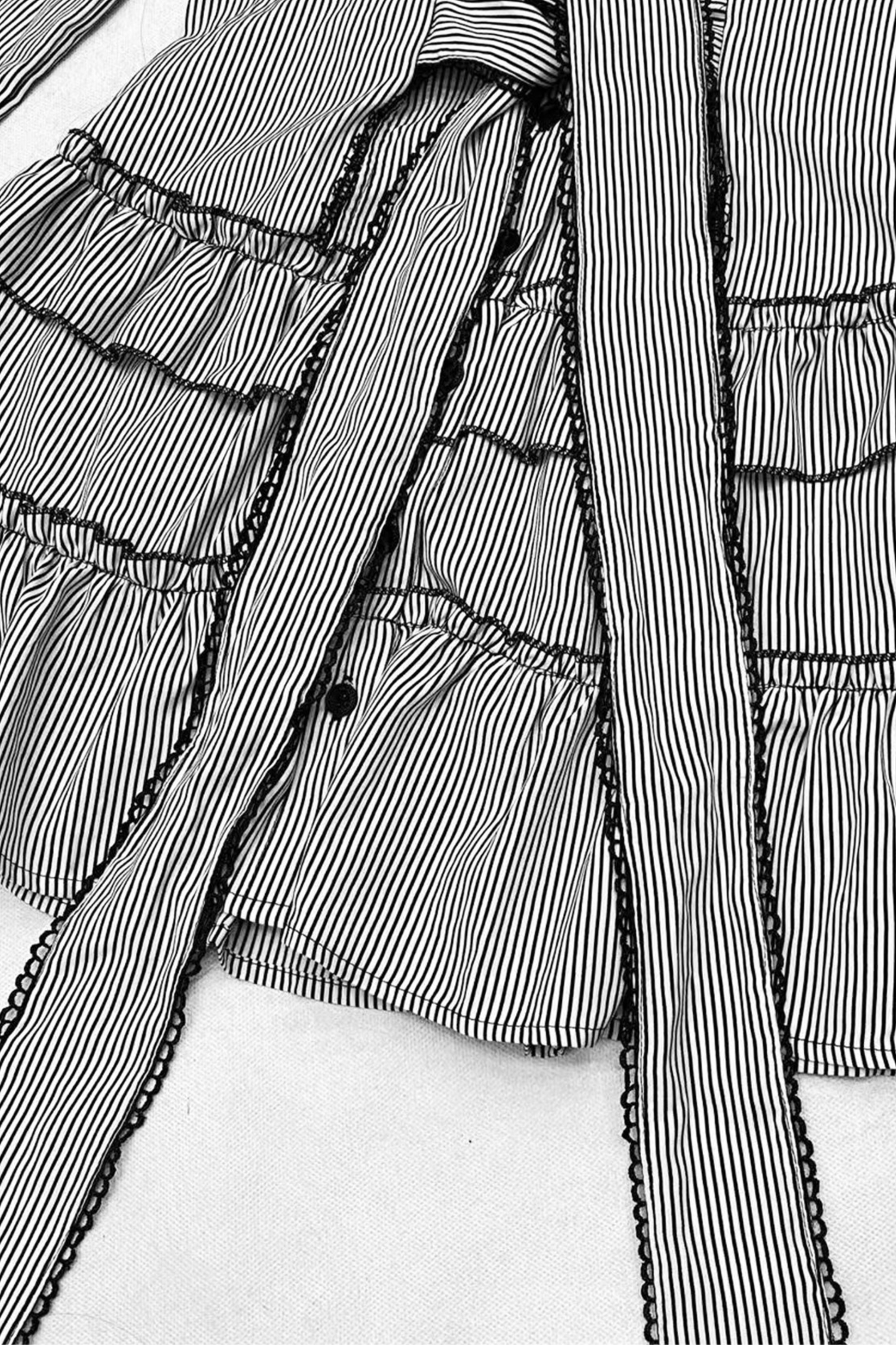 Striped Lace Midi Patchwork Shirt Dress