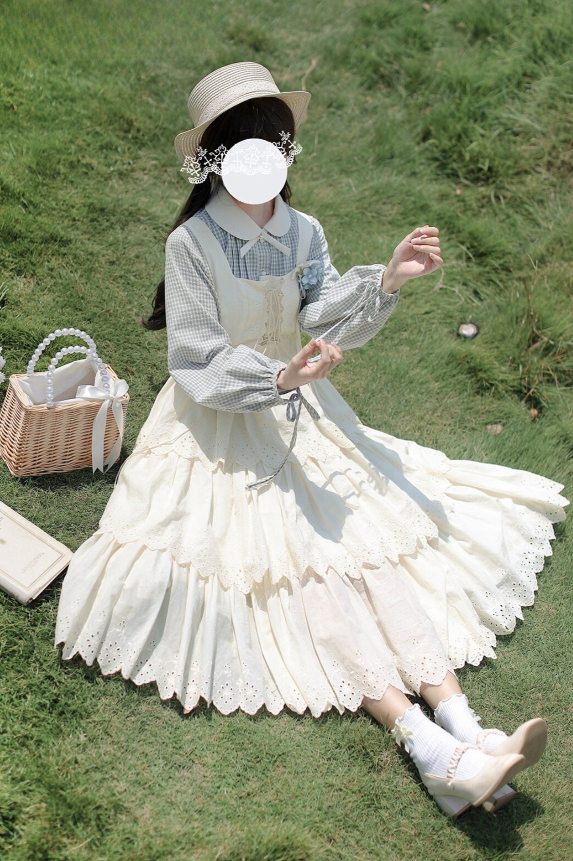 French Retro Plaid Vest Skirt Set