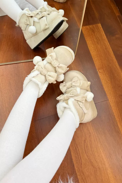[pre-order] Ribbon Snow Girly Boots