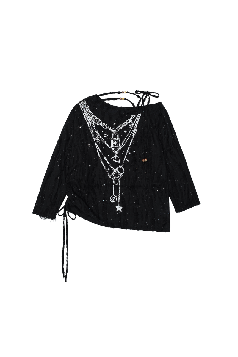 Gothic Land Necklace One Shoulder Top