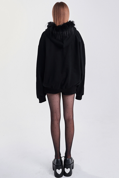 Fur Hood Loose Top