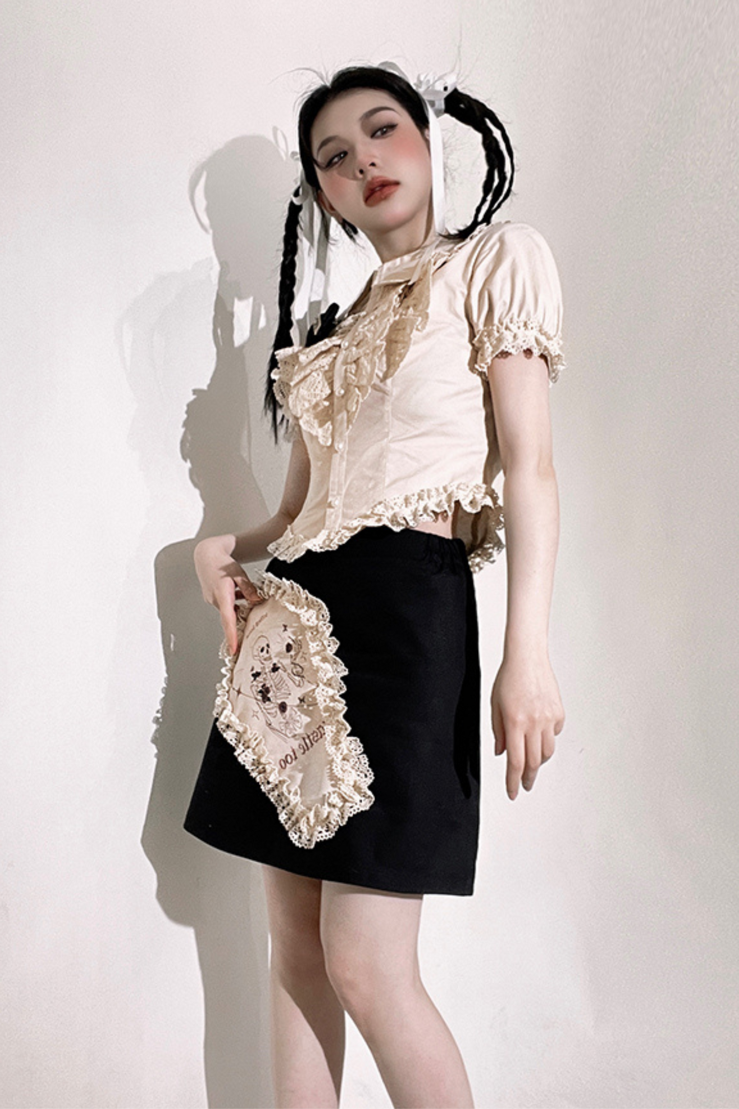 Ruffle Lace Shirt + Tiered Skirt