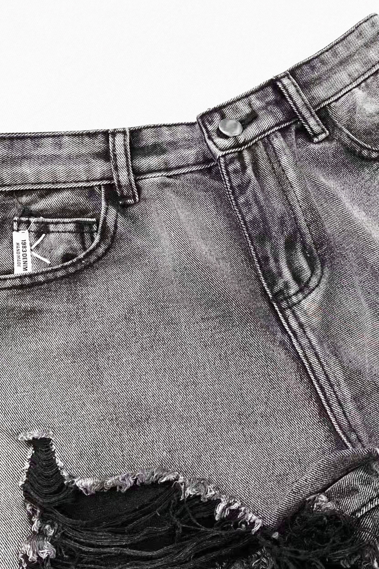 Retro Black Denim Pants + Plaid Curtain