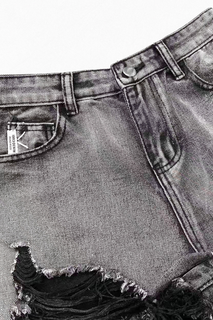 Retro Black Denim Pants + Plaid Curtain