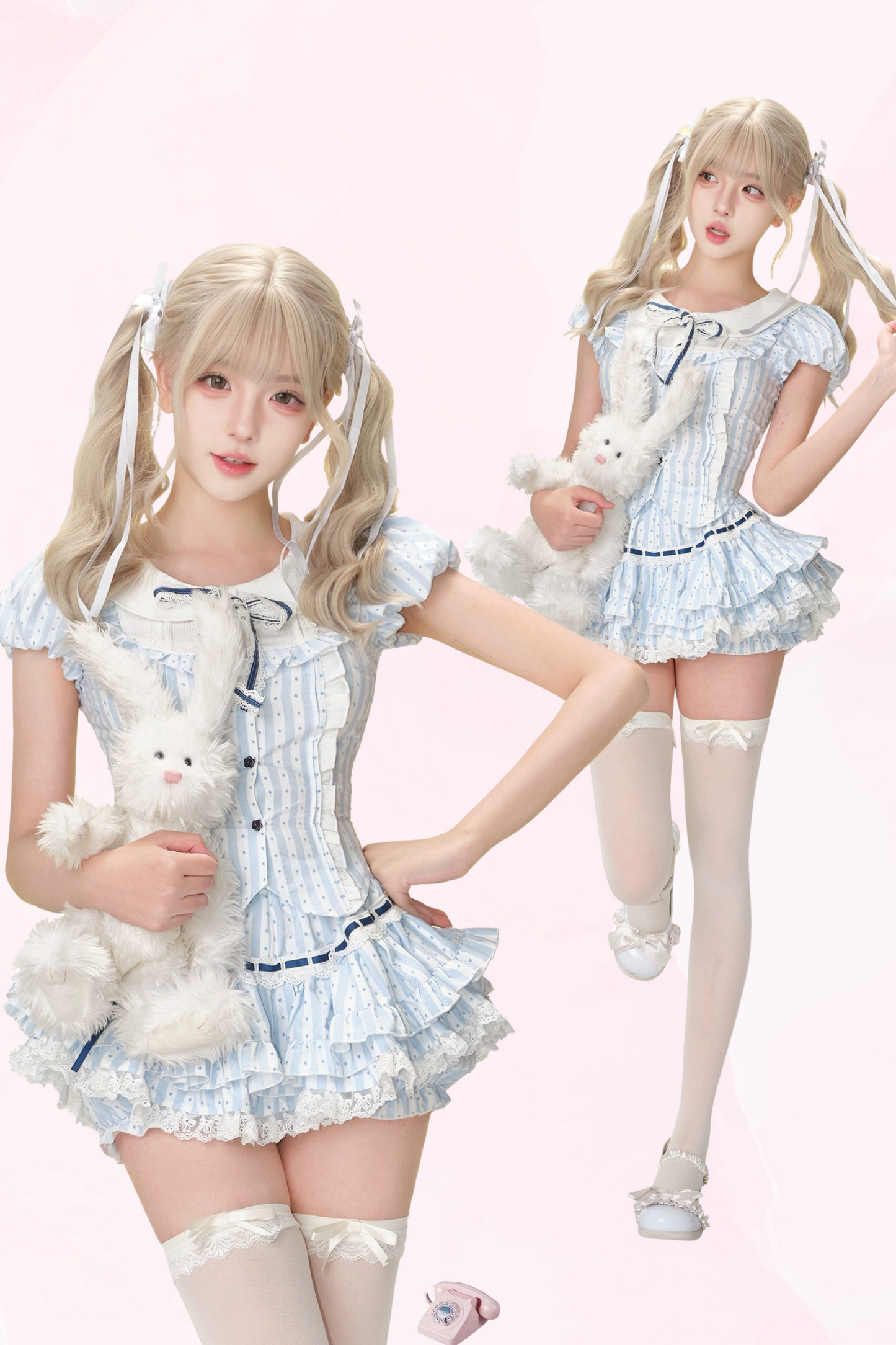 Coconut College Stripe Top & Tiered Skirt