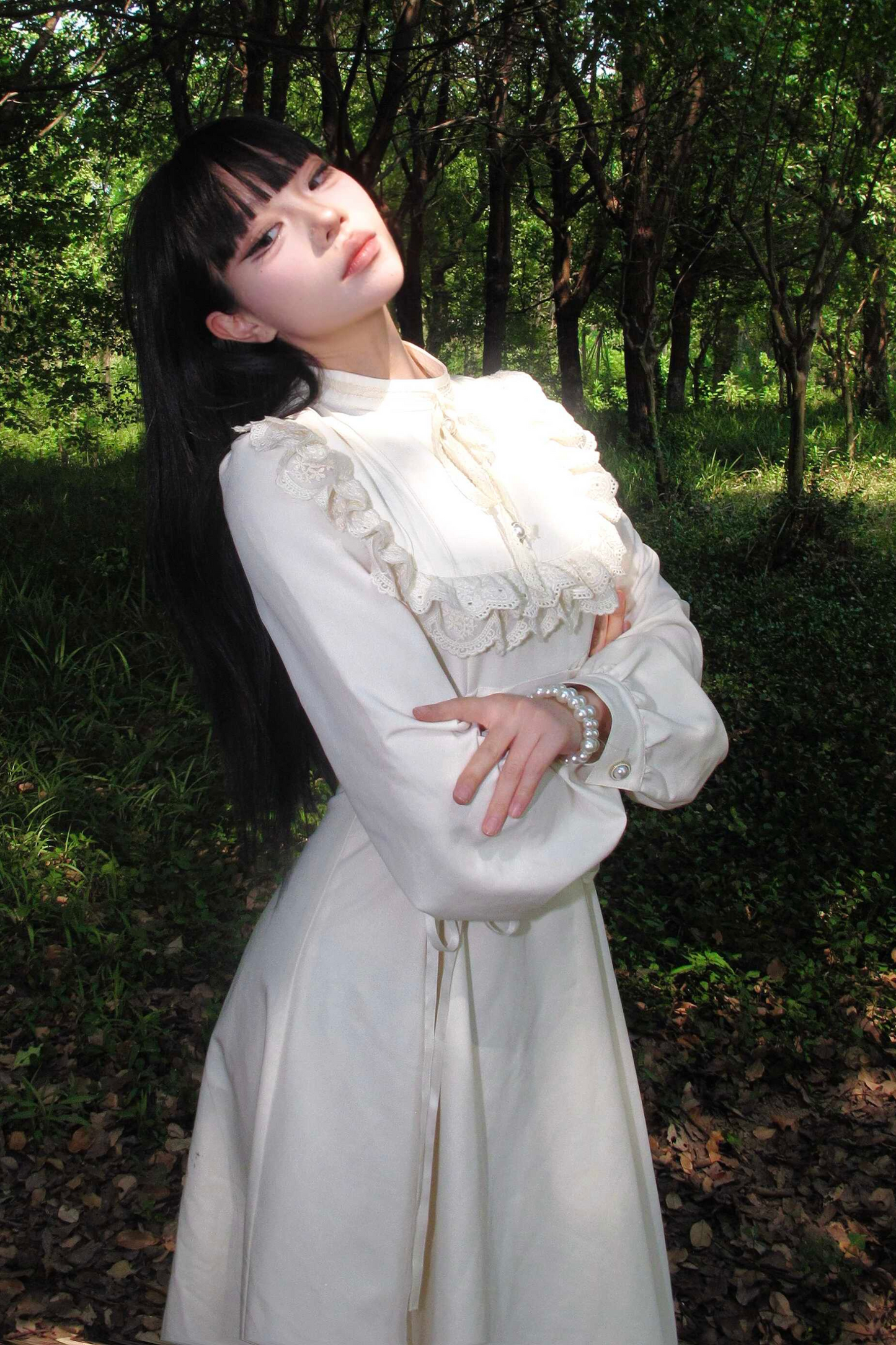 French Retro Lace Long Dress