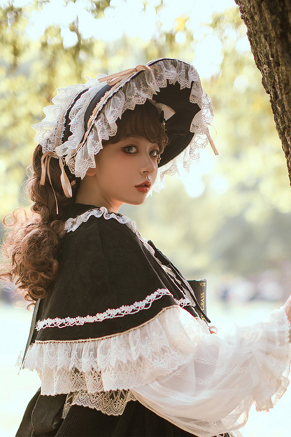 Gothic Doll Lace Jumperskirt + Baby Cap + Hairband + Shawl