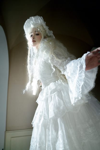 Flower Banquet Princess Sleeve Shirt + Ruffle Lolita Dress
