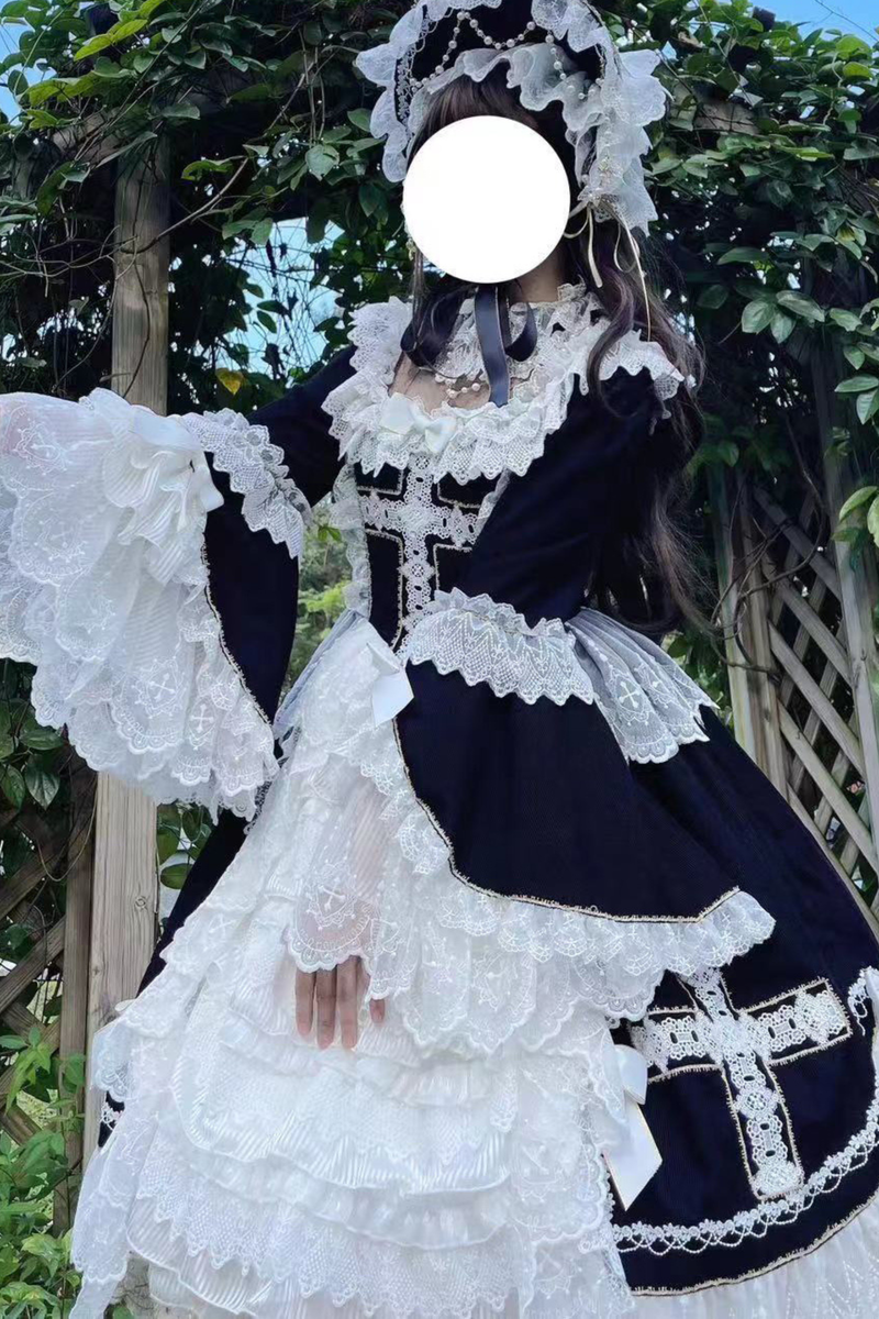 Gothic Doll Lace Dress + Bonnet