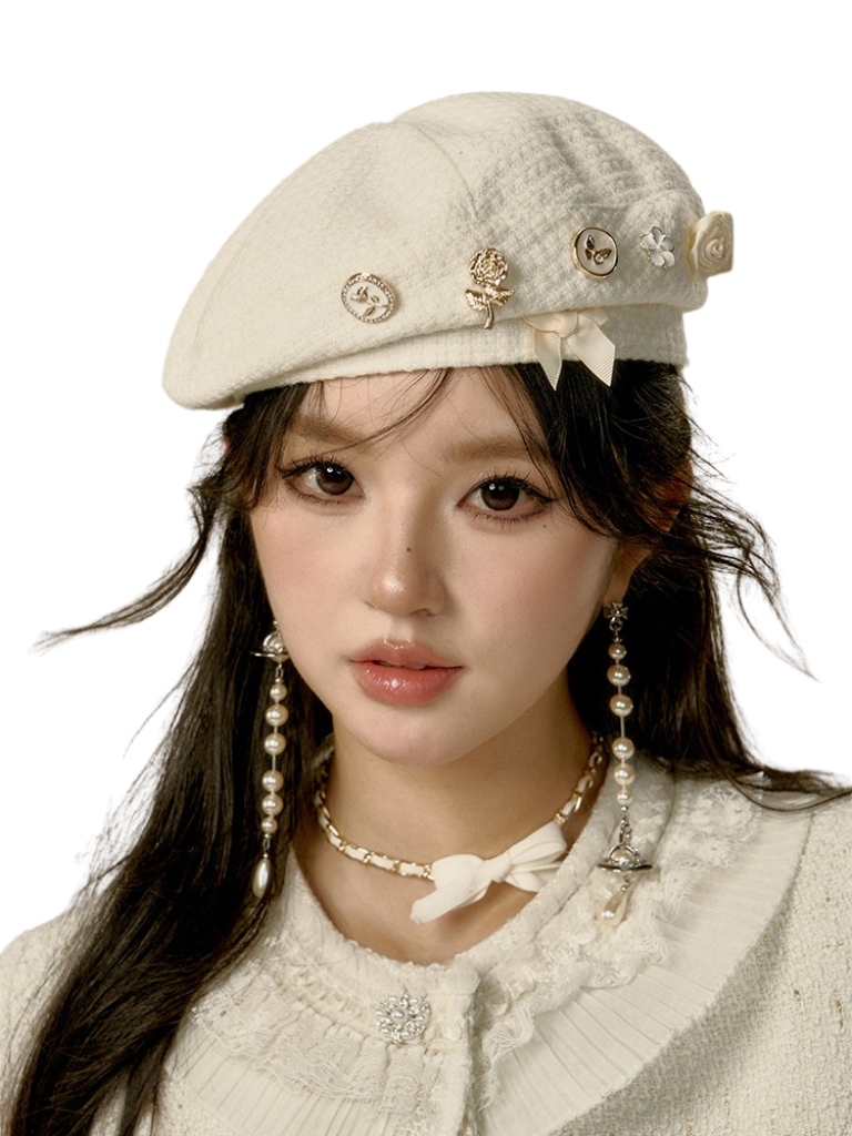 Petit Fragrance Cream White Korean Beret