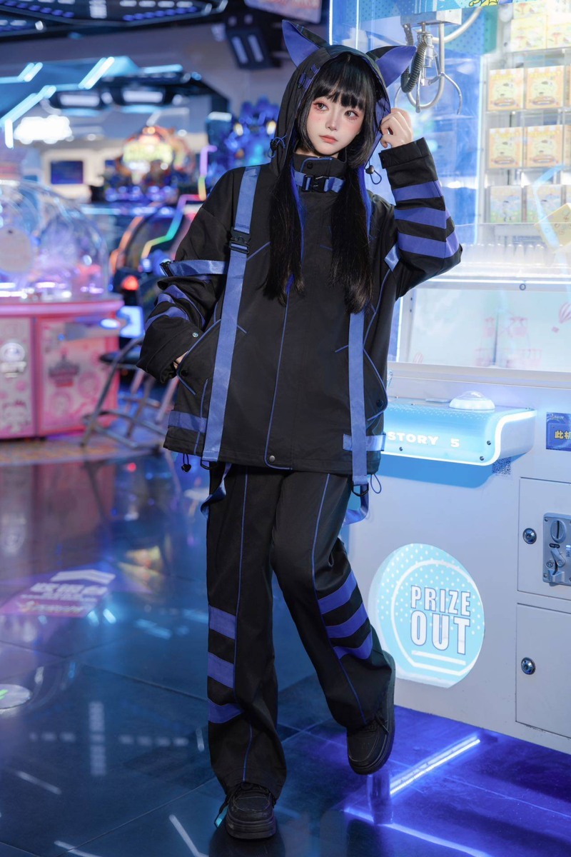 Subculture Cyber Jacket + Shorts + Long Pants + Leg Warmers + Cat Hair Accessory + Tail