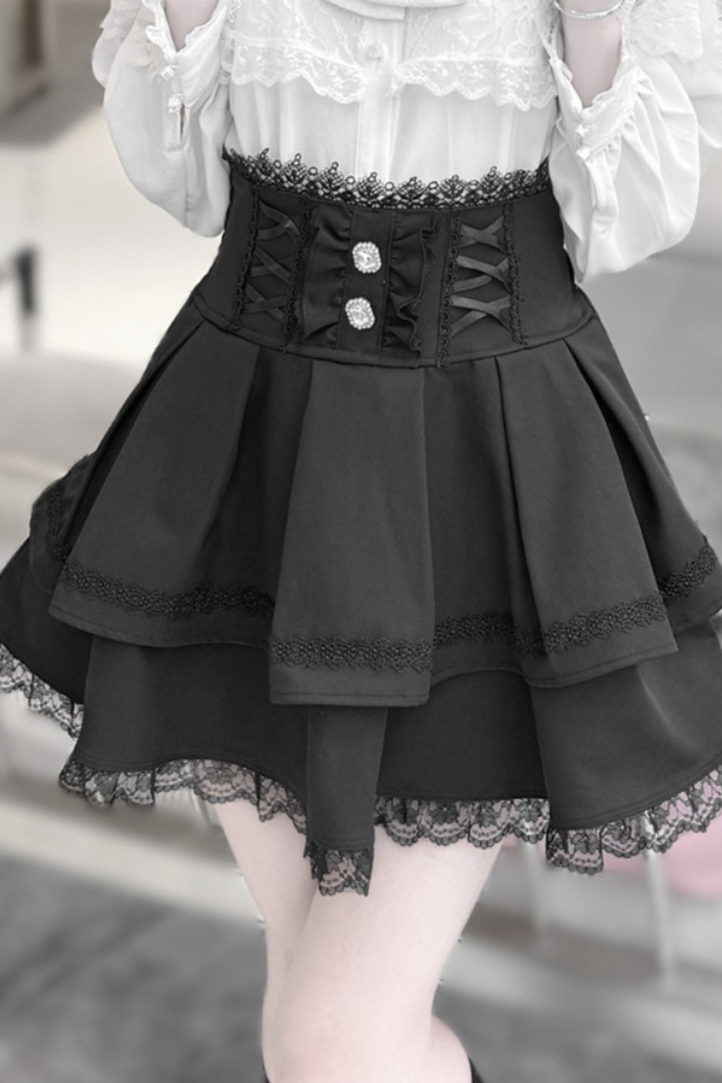 Dark Moon Shadow Cloak Veil Shirt + Skirt