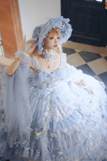 Ice Blue Princess Lolita Long Dress