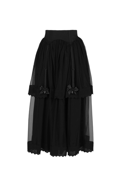 Spider Web French Blouse + Long Skirt