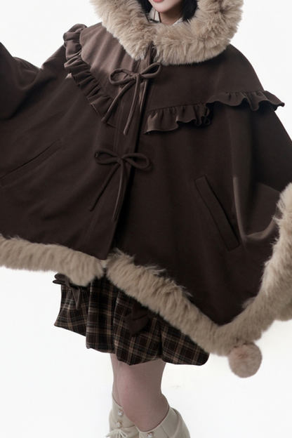 Velvet Bear Hooded Cape + Top + Suspender Skirt + Leg Covers