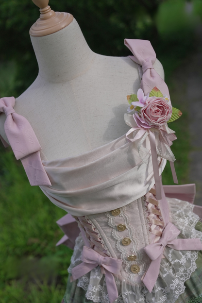 [pre-order Deadline: July 4] Monet Garden Oil Handle Classical Bustier Top + Skirt + Tulle Veil + Ribbon