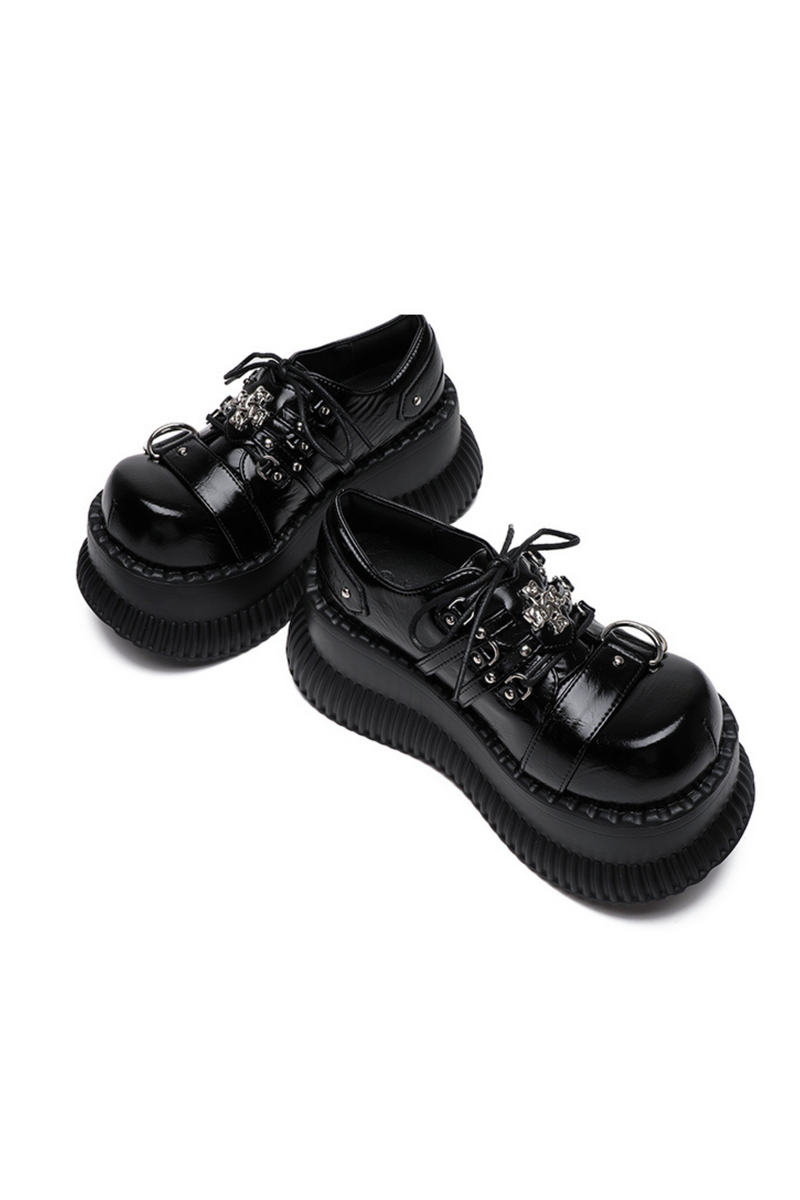 Mode Silver Design Platform Shoes