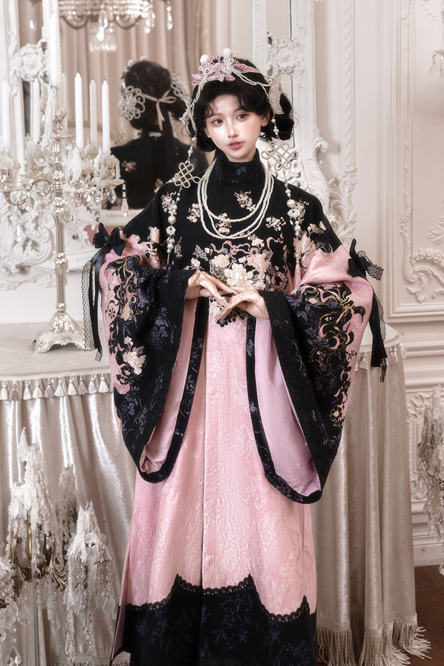 Chinese-style Long Jacket + Skirt