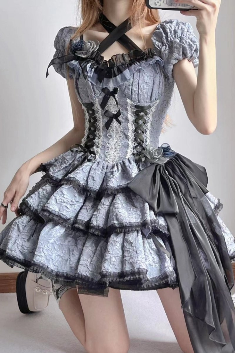 Dark Blue Gothic Lolita Dress