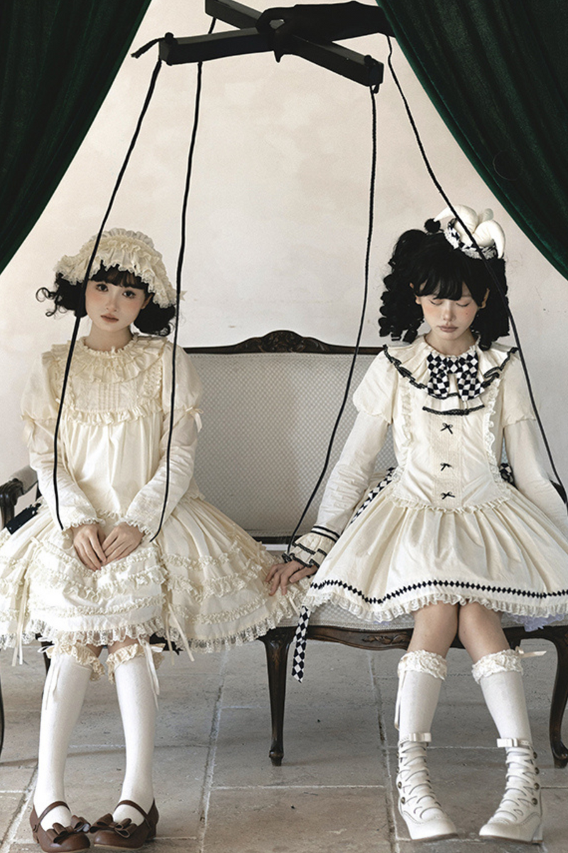 [pre-order] Marionette Lolita Jumper Skirt + Ruffle Collar Top + Flare Skirt + Lolita Dress