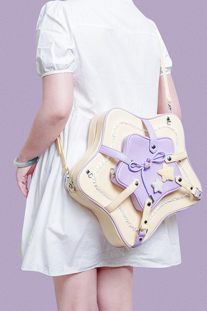 Cream Star Contrast Sweet Bag