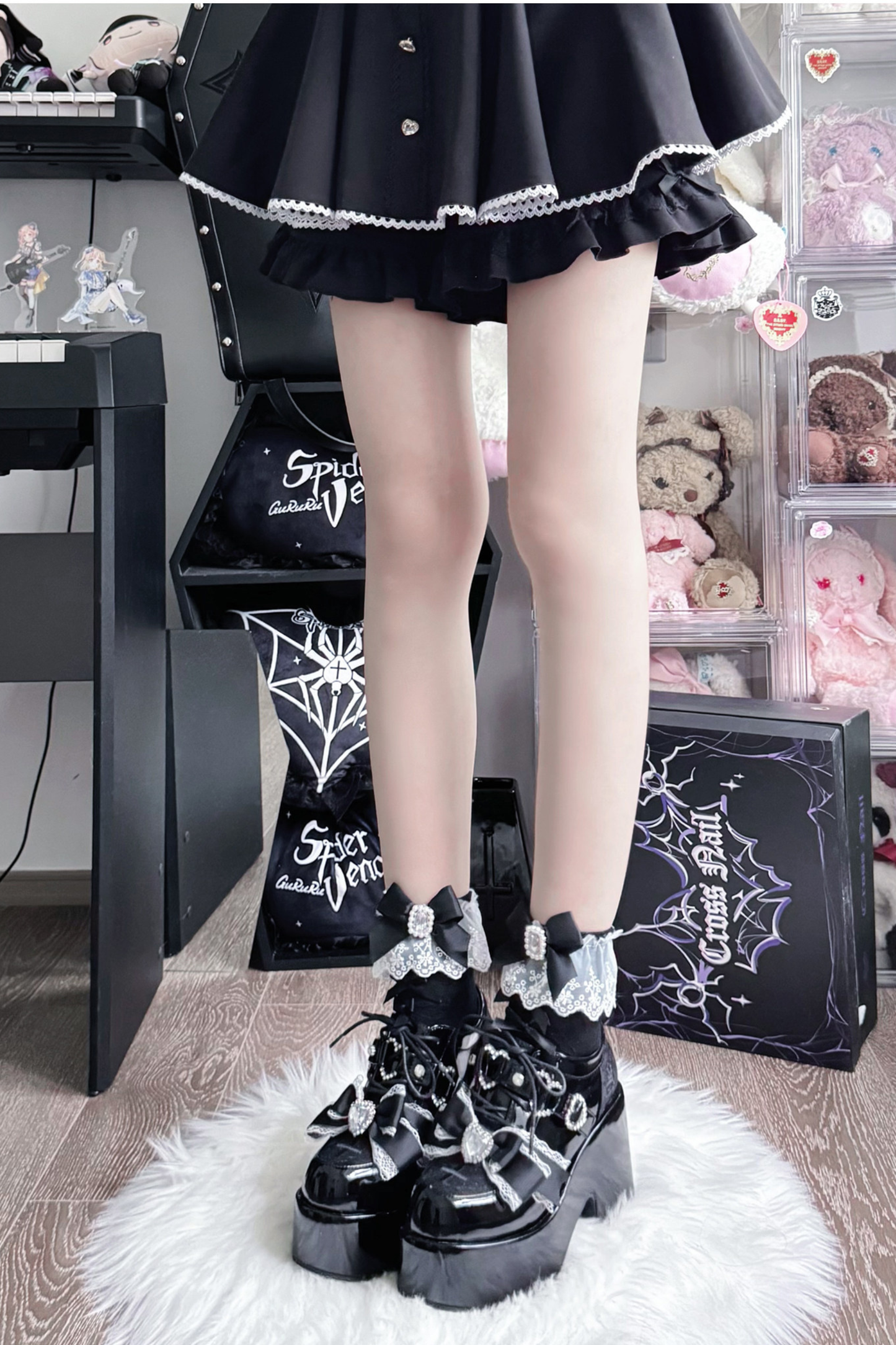 Dark Sweet Love Ribbon Shoes