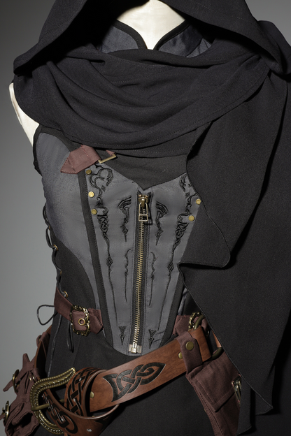 [reserved Item] Punk Style Dark Gothic Dress + Shorts + Shawl + Sleeves + Belt Bag