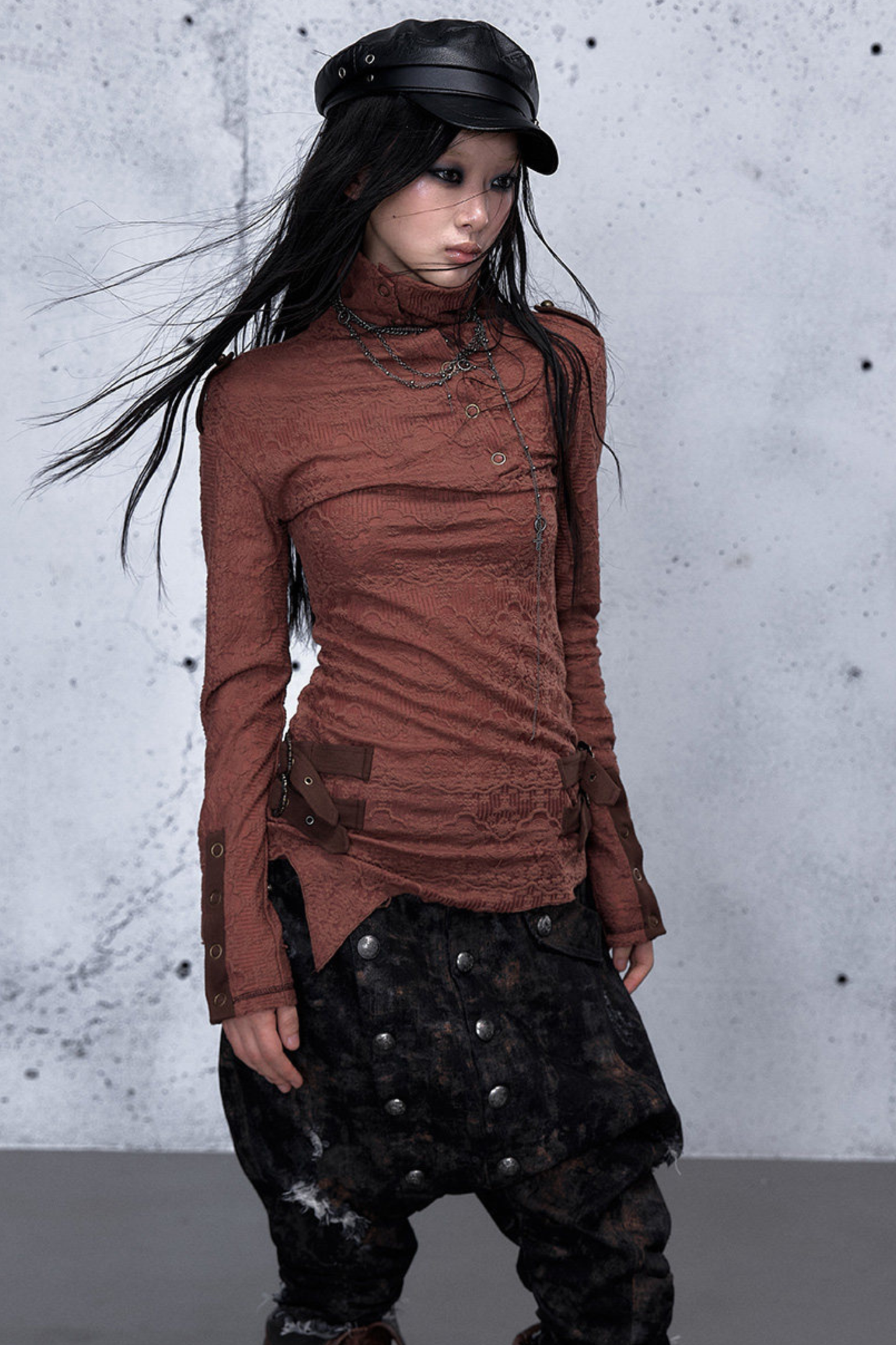 Retro Asymmetric Knit Sweater