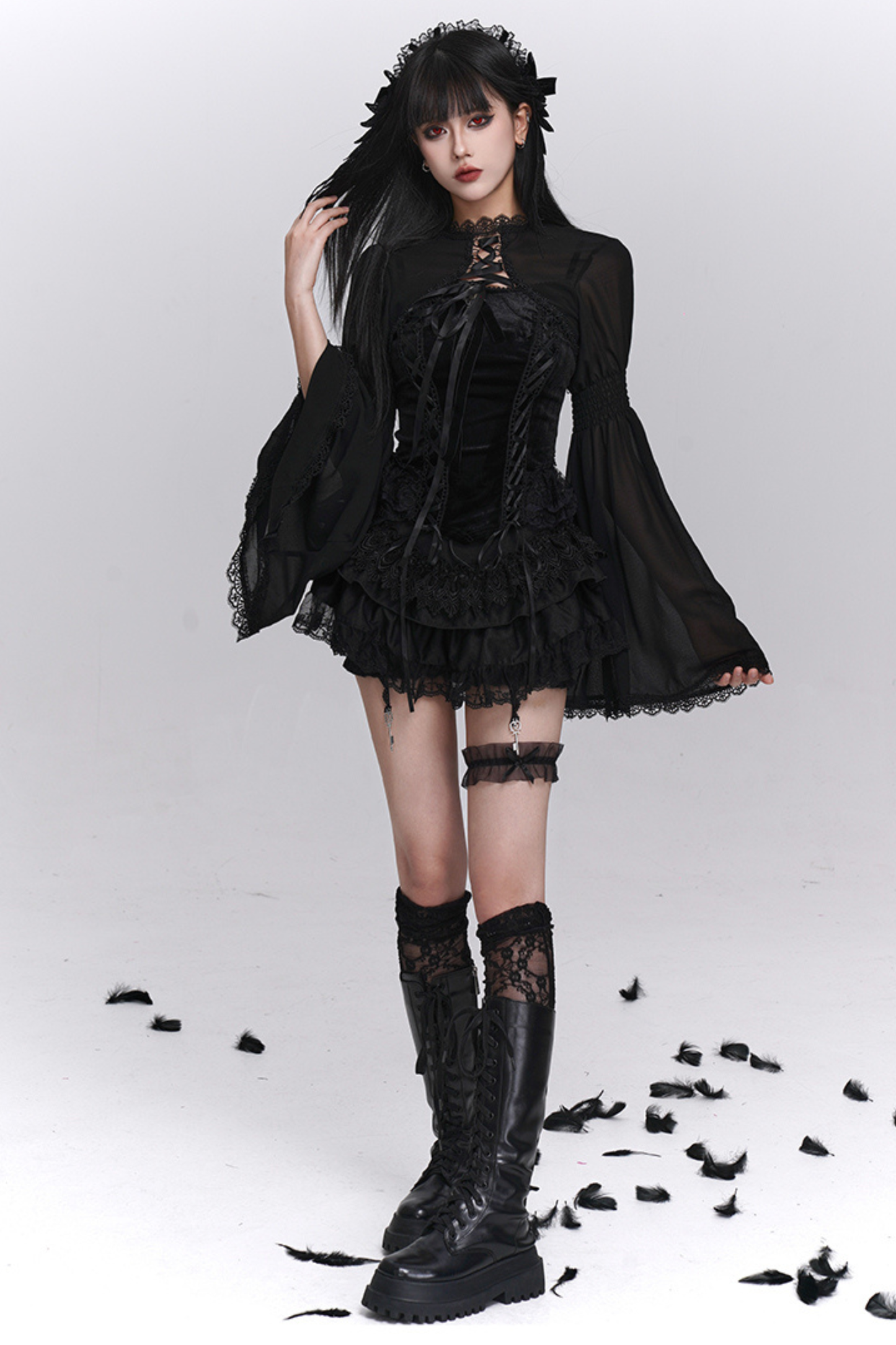 Ghost Girl Gothic Puffy Skirt + Camisole + Short Outer