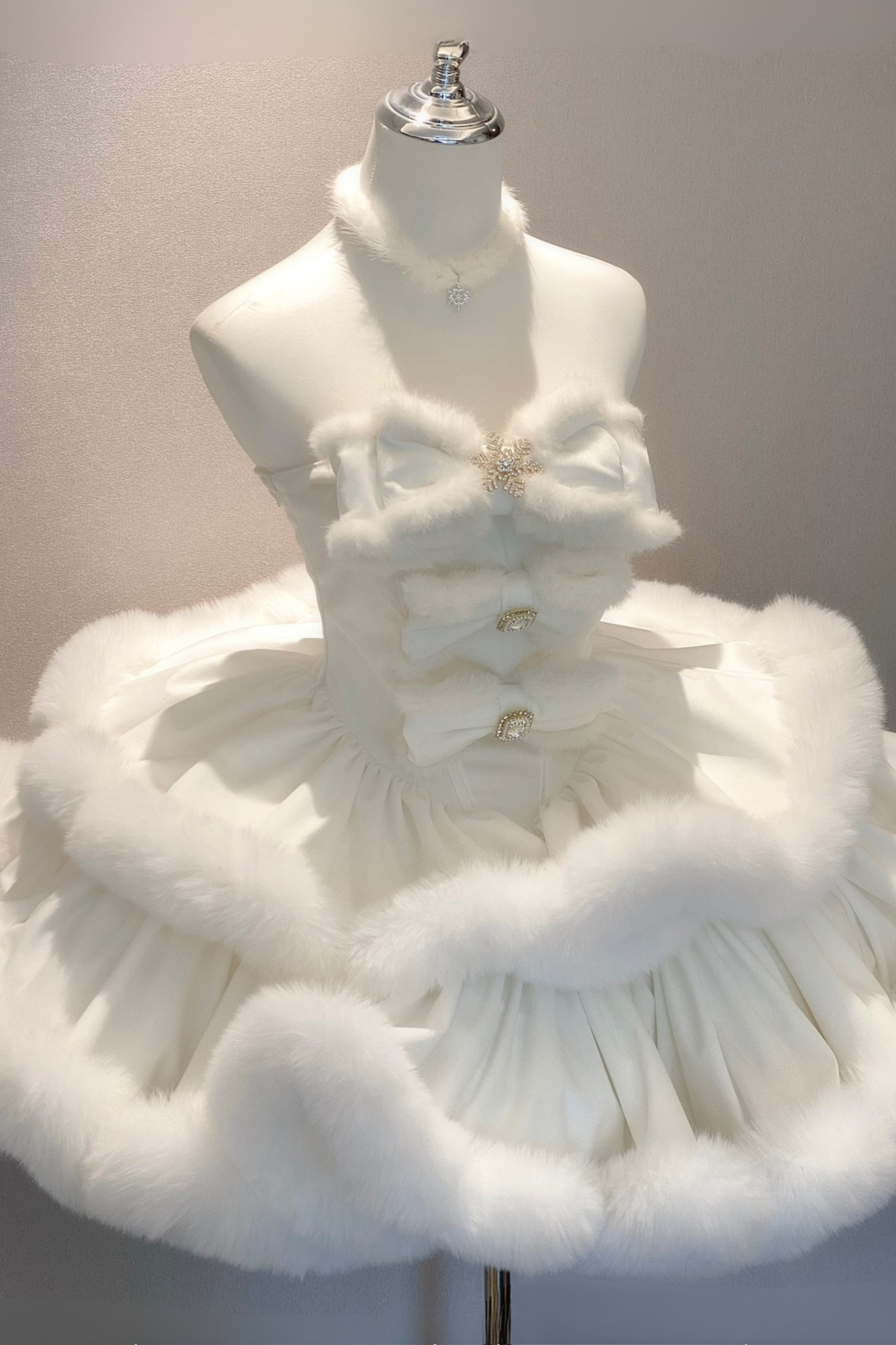Angora Fur Princess Dress + Rabbit Cape + Sheer Tail