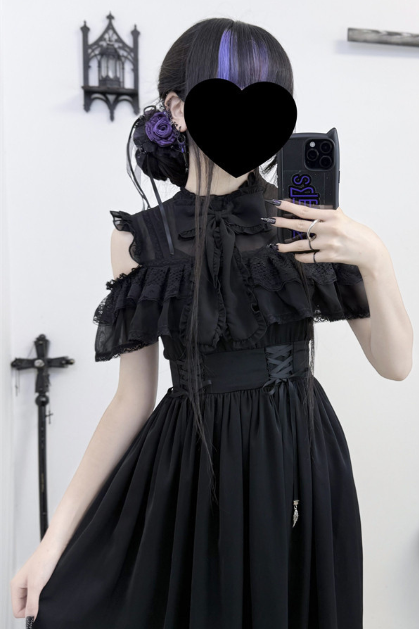 Dark Style Off Shoulder Lace Dress