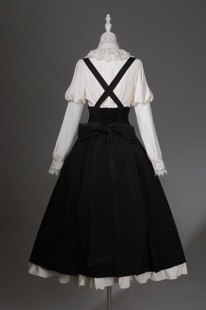 [pre-order] Gothic Dark Suspender Long Dress + Shirt + Jacket