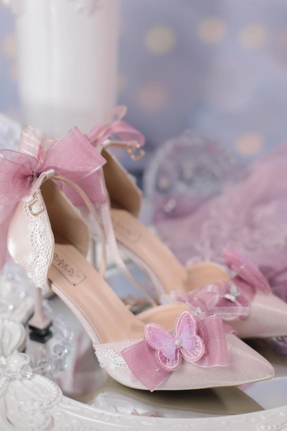 Sheer Light Chain Lolita Stiletto Pumps