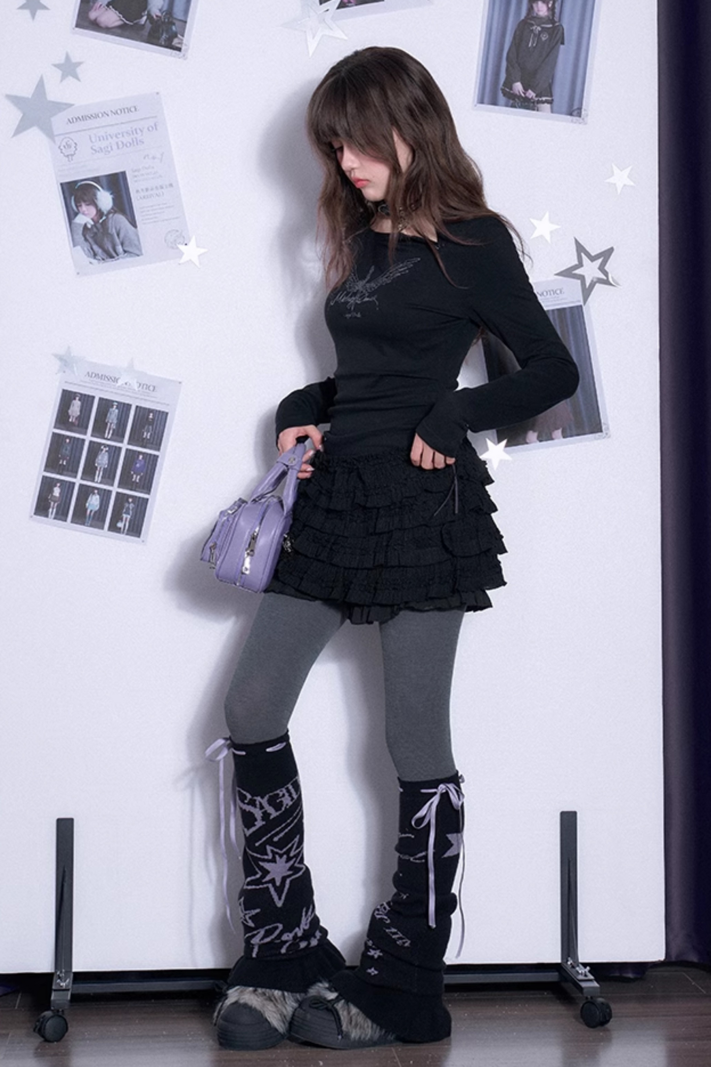 Slim Fit Butterfly Lace Tiered Skirt Dress + Inner Pants