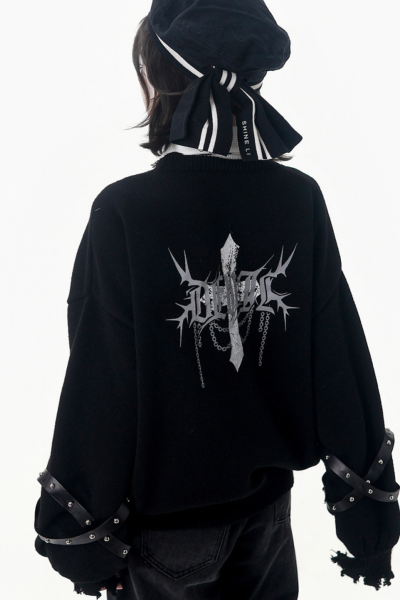 Cross Trim Cardigan + Shirt + Tie + Pants