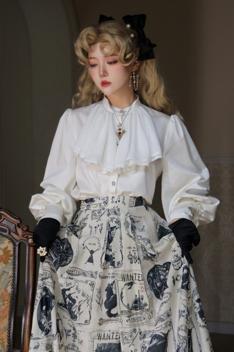Satin Puff Sleeve Blouse