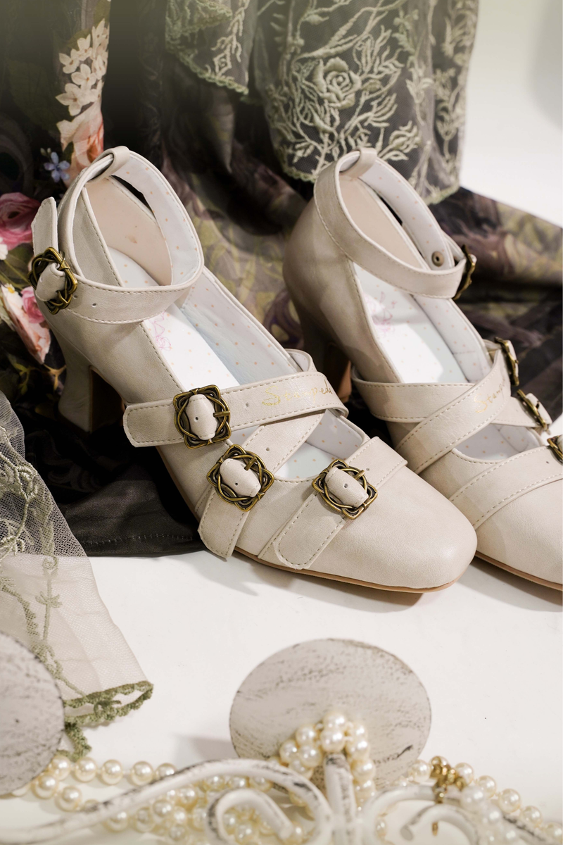 Retro Lolita Square Heel Shoes