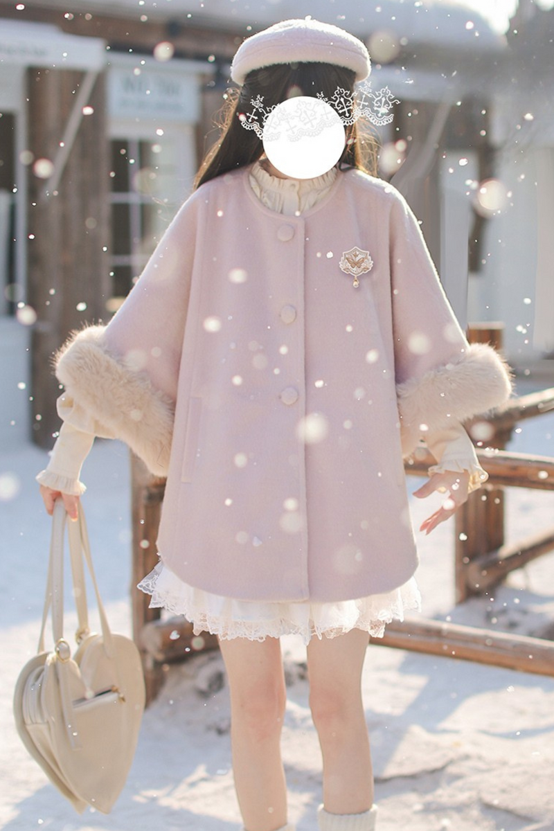 [pre-order] Sweet Wool Poncho Coat + Shirt + Beret + Badge