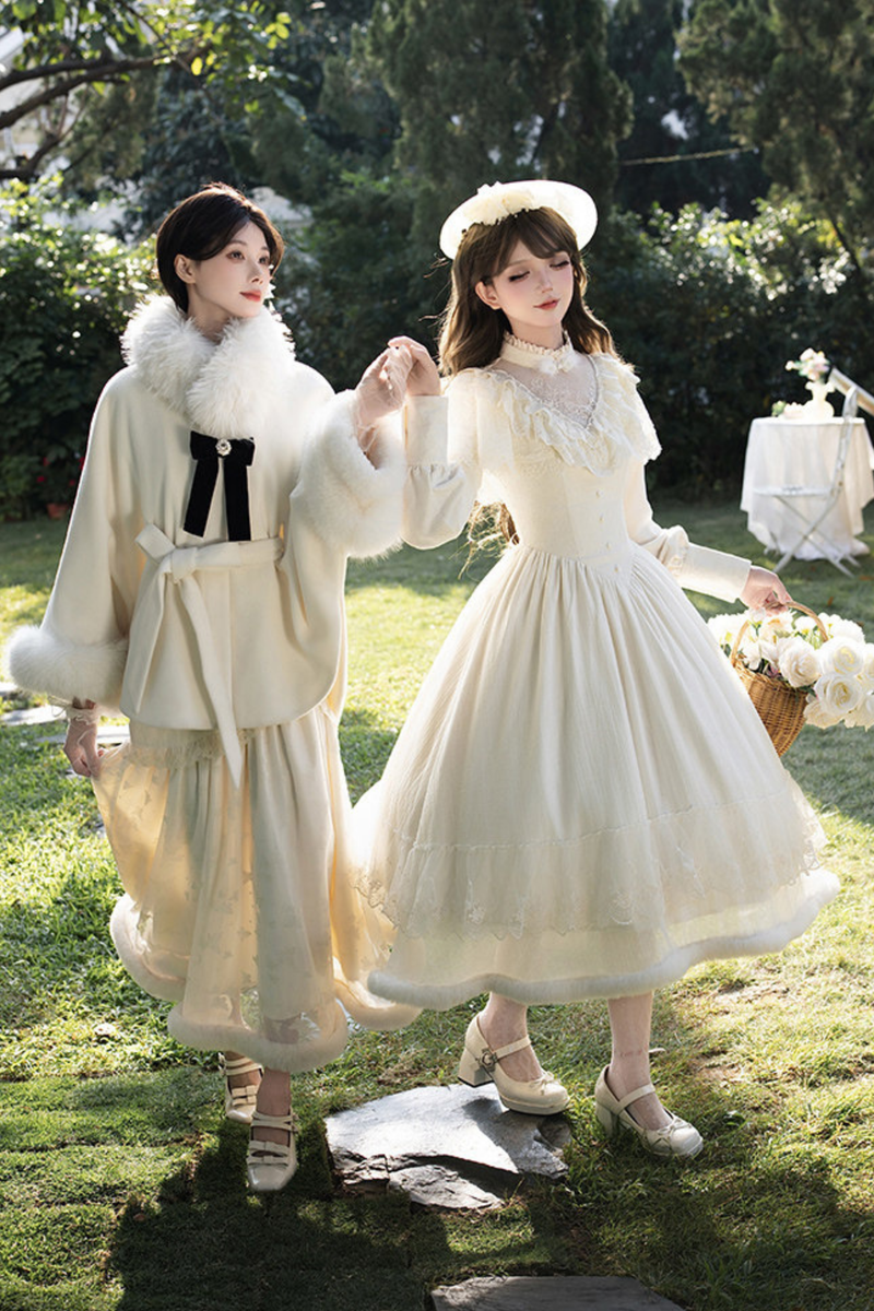 Red Snow Fishtail Dress + Flare Dress + Hat + Clip