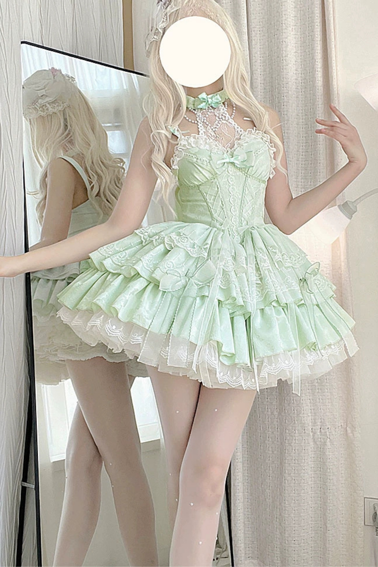 Polly Rue Ballet Flannel Lace Ribbon Lolita Dress