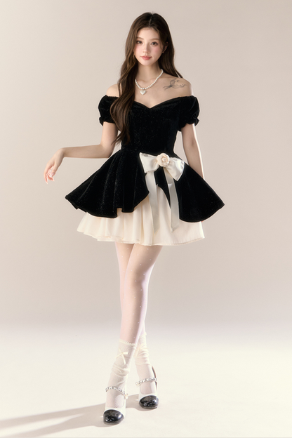 Velvet French Black Dress