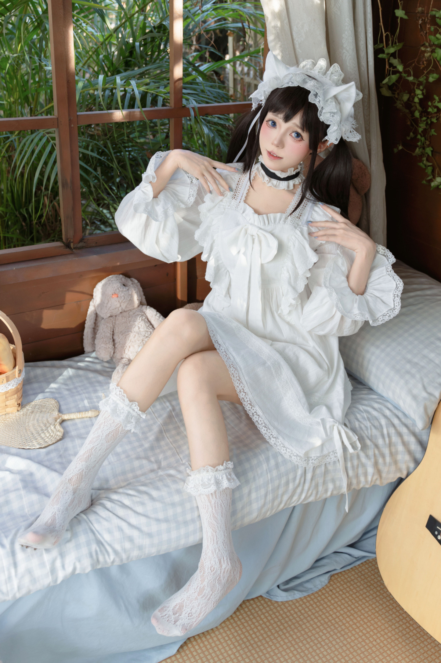 White Lace Princess Dress + Hairband