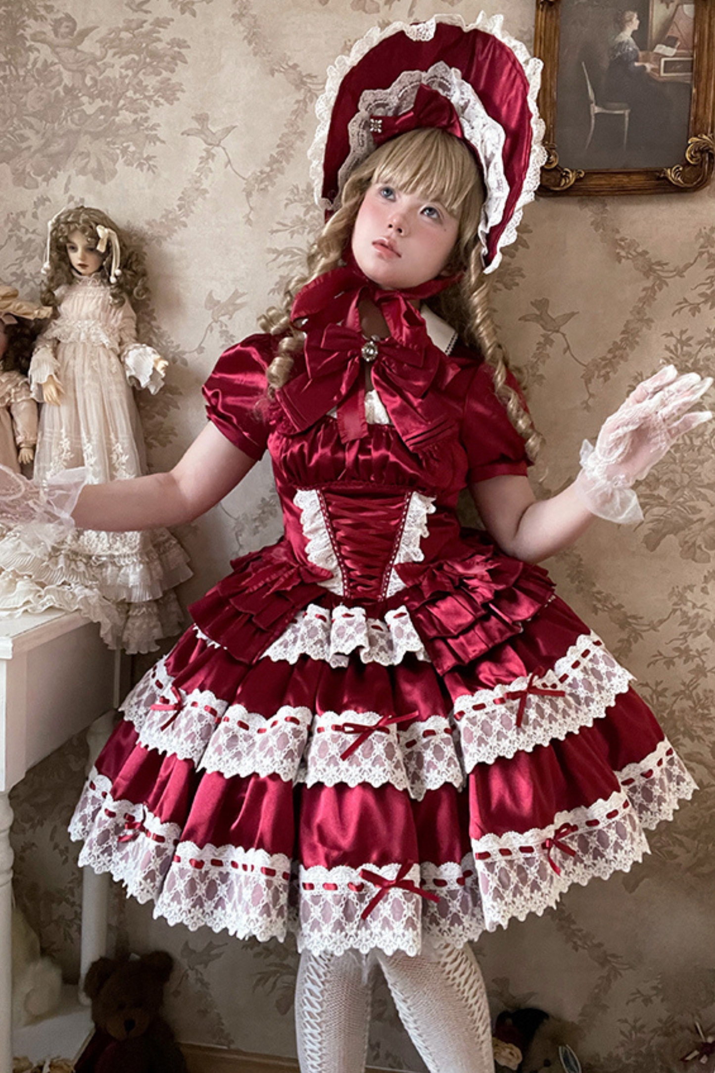 Cream Croissant Old-style Doll Lolita Dress